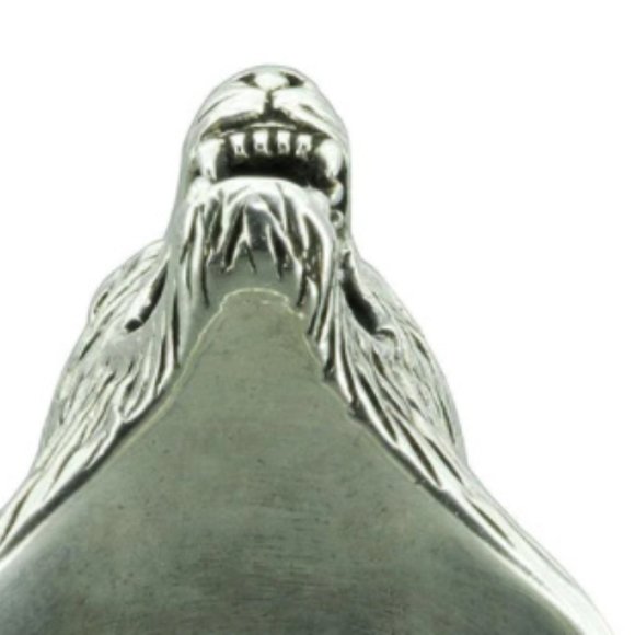 Silver Viking Guard Wolf Head Locket Coffin Ring Punk Viking Guard Jewelry - Picture 4 of 10